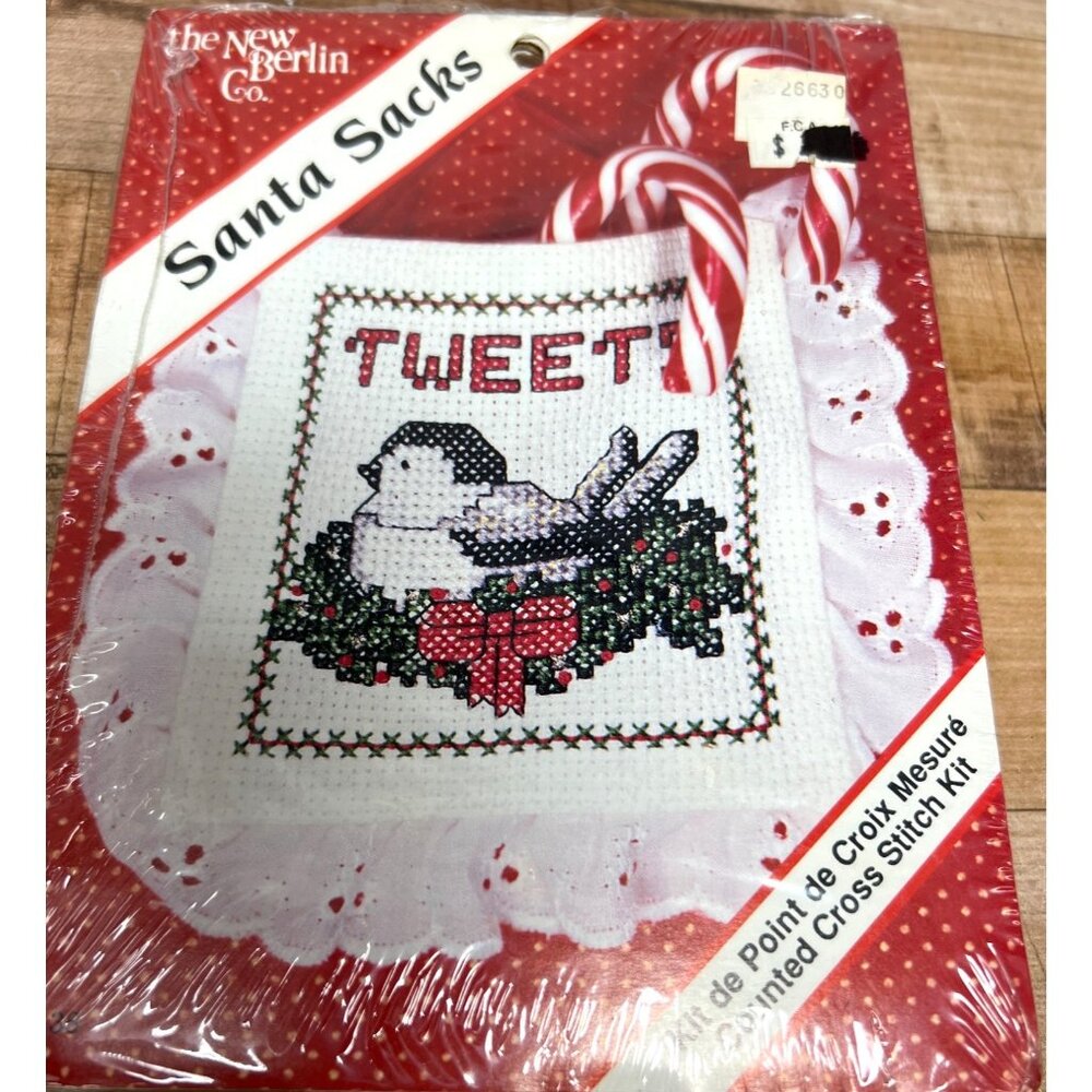 Santa Sacks Christmas Bird Cross Stitch Kit